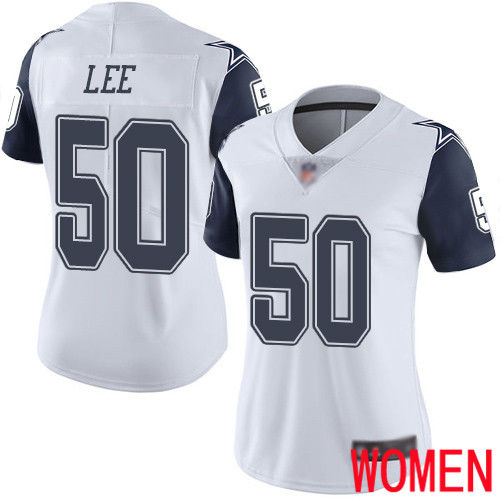 Women Dallas Cowboys Limited White Sean Lee #50 Rush Vapor Untouchable NFL Jersey->women nfl jersey->Women Jersey